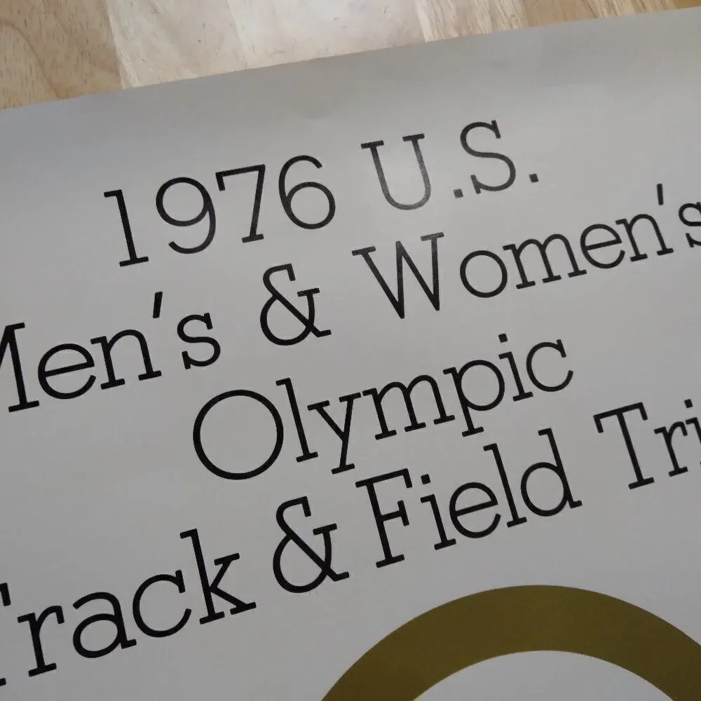 RARE Vintage 1976 USA Olympic Track & Field Trials Poster Promotional 23x16